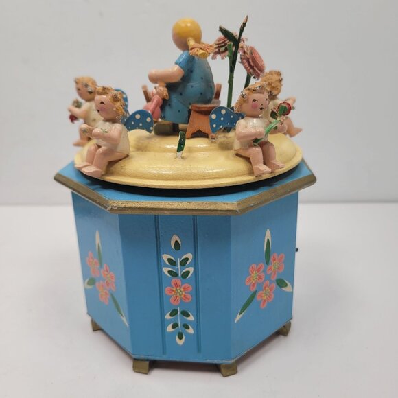 VTG Geschwister Steinbach Thorens German Music Box w/Angels Made In Switzerland - Picture 3 of 7